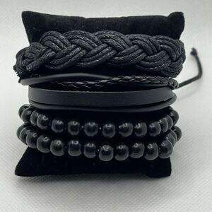 Brand New!! Leather, wood and hemp bracelet bundle